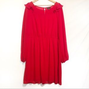 Forever 21 plus size knee length chiffon red dress